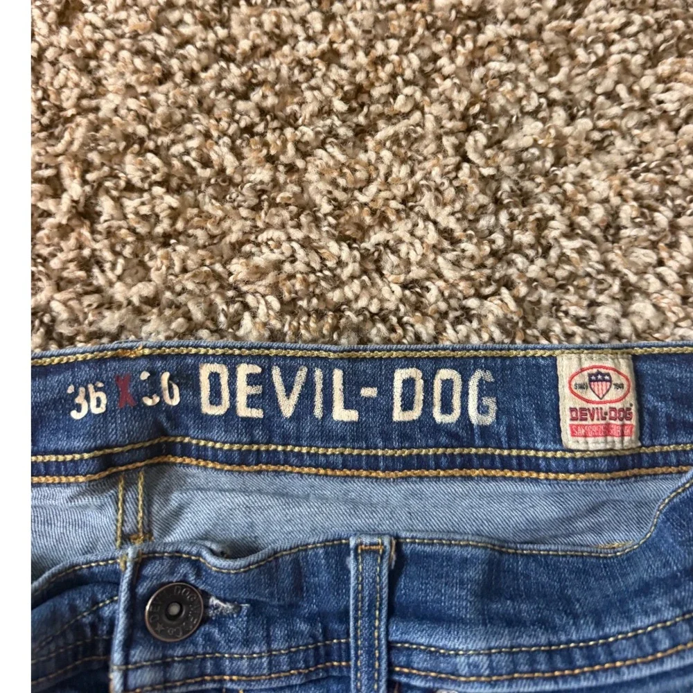 Devil-Dog Dungarees Mens Relaxed Straight Leg Jeans Medium Wash Blue 36x30(28)